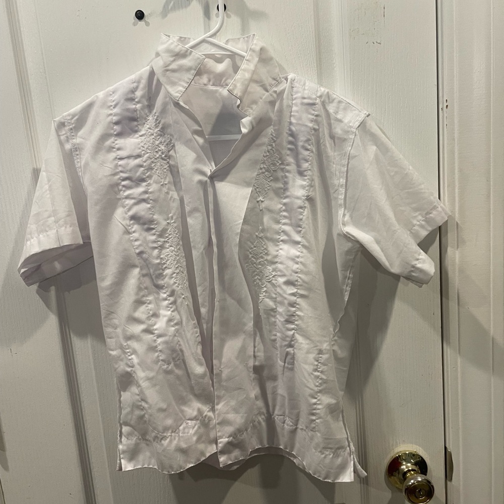 White Guayabera Tropical button up